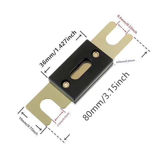 BoJack 2pcs 120A ANL Fuse Holder and 2pcs 120Amp 32VDC ANL Fuses for Audio and Video Systems