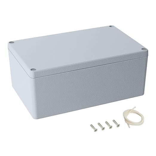 LeMotech Junction Box, Aluminum Alloy Metal Electrical Box, IP67 Waterproof Dustproof Project Box, Outdoor Universal Enclosure, Grey 7.4x4.7x3.0in (188x120x78mm)