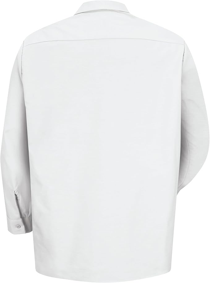 Red Kap Men's Long Sleeve Industrial Work Shirt | Moisture Wicking Button Up, Wrinkle Resistance Fights Fading & Stains