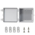 Waterproof Electrical Box Outdoor Electrical Box with Mounting Plate, Plastic Snap Latch Hinged Suitable for Marine Vessels, Garages, and Solar Panel Installations Gray Cover 5.9"x5.9"x3.5"