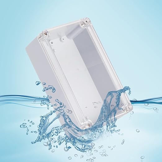 Universal Outdoor Junction Box ABS Plastic Dustproof Waterproof IP65 Universal Electrical Boxes Project Enclosure Grey with Transparent Clear Cover 6.2 x 3.5 x 2.4 inch (158 x 90 x 60mm)