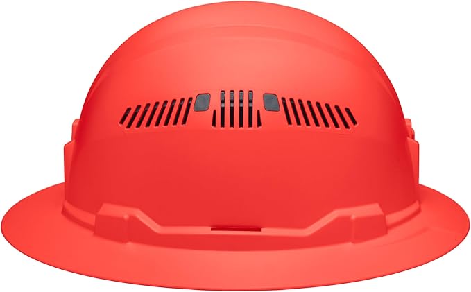 Klein Tools 60861BR Hard Hat, Vented, Full Brim Style, Padded, Self-Wicking Odor-Resistant Sweatband, Orange