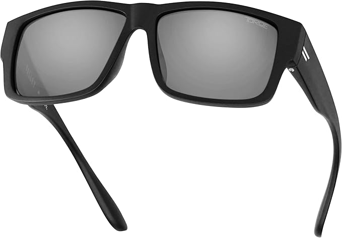 TOROE Z87+ Polarized Safety Sunglasses Matte Black TR90 Frame, ANSI Rated Lens