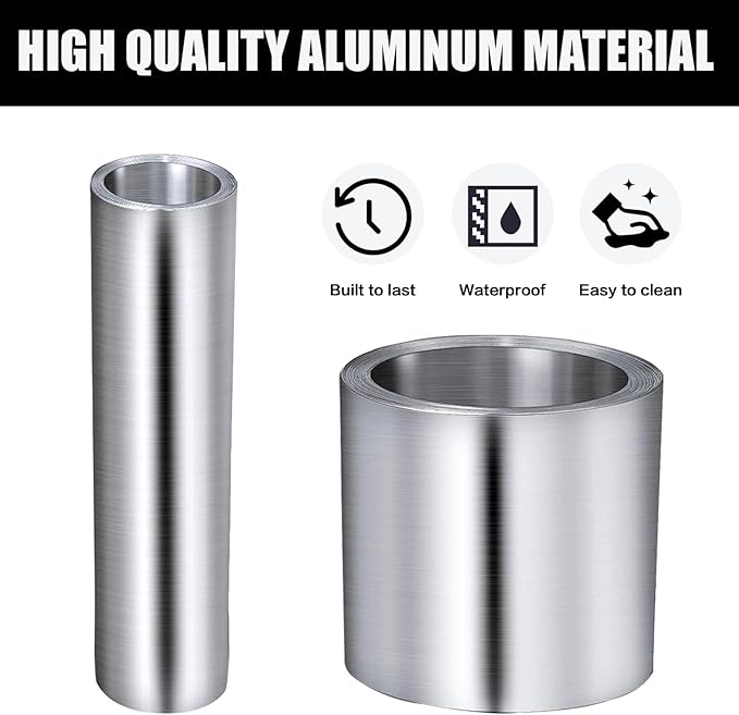 Aluminum Flashing Roll Roof Flashing,4Inch*50Ft Metal Roofing Flashing,0.3mm Thickness Aluminum Roof Panels for Sealing Windows Doors Siding Roofing Preventing Roofing Stains and Moss
