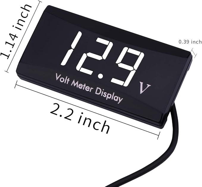 DC 12V Car Digital Voltmeter Gauge - AIMILAR LED Display Voltage Volt Meter for Car Motorcycle (White)