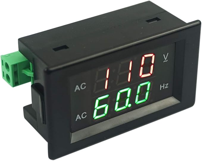 Digital AC Voltage Frequency Meter, AC 80-500V Voltmeter 45-65Hz Frequency Counter, LED Display Voltage Gauge, Mini Volt Hz Monitor Tester, High Voltage Panel Indicator -for Generator, RV