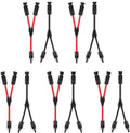 5 Pairs Solar Connectors Y Branch Parallel Adapters 10AWG Cable for Solar Panel (Red & Black)