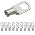 SELTERM 10pcs 6 AWG-3/8" Stud Tinned Copper Wire Lugs, Heavy Duty Battery Cable Ends,6 Gauge Ring Terminals, UL Battery Lugs Marine Grade Copper Eyelets Electrical Battery Terminal Connectors