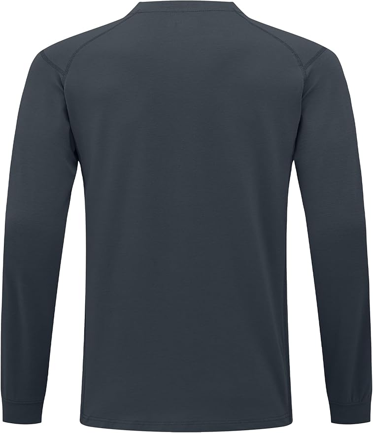 FR Shirts for Men 6oz Lightweight Stretch Work Shirt Flame Resistant Long Sleeve Henley Shirt CAT2