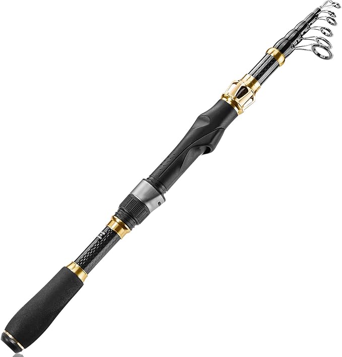 PLUSINNO Fishing Rod and Reel Combo,Fishing Pole,Telescopic Fishing Rod Kit with Spinning Reel, Telescopic Fishing Pole with Carrier Bag for Freshwater Saltwater for Men Women