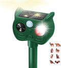 Solar Ultrasonic Animal Repellent Outdoor Motion Sensor Deer Repellent Devices Squirrel Cat Raccoon Rabbit Deterrent with Strobe Light Dual Mode, Keep Skunk Away Protection for Yard Garden Lawn 1PC