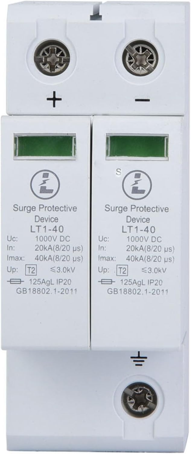 Lightning Protector, Voltage Surge Arrester Device, 2P 40KA Low-Voltage Arrester, Photovoltaic Lightning Protector
