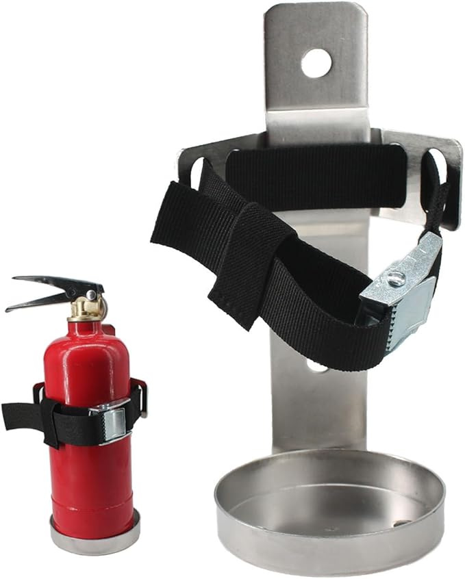 Fire Extinguisher Mount,Wall Mounted Bracket,Compatible with 2.5 lb Fire Extinguishers,Stainless Steel (2.5LB Stainless Steel 1pcs)