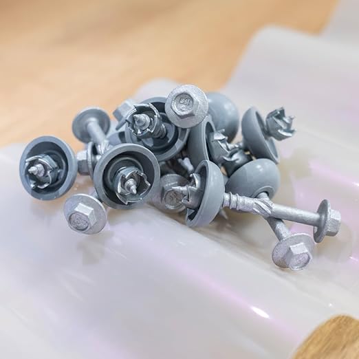Polycarbonate Skylight Screws for Fixing to Wood - Hex Flange Head, Self-Tapping, #12×2"(12-11x50mm), 50pcs