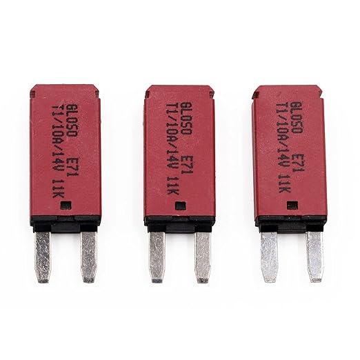 10A 12V Auto Reset Fuse Circuit Breaker ATM Low Profile Mini for Car RV Automotive Solar Marine - UL Certified - Self Resetting Fuses 10 Amp 12 Volt DC - Pack of 3