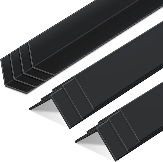 Sasylvia 10 Pcs Wall Corner Protector Guards, Vinyl 1-1/8 x 48 Inches, Black Corner Trim Molding, Avoid Scratching Scuffs, Ease Install and Cleaning for Door Countertop Furniture Cabinet Protection