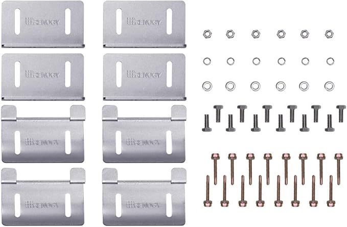 Renogy Solar Panel Mounting Curved Z Bracket-Set of 4 for RV, Boat, Roof, Wall and Other Off Gird Installation, 1 Set