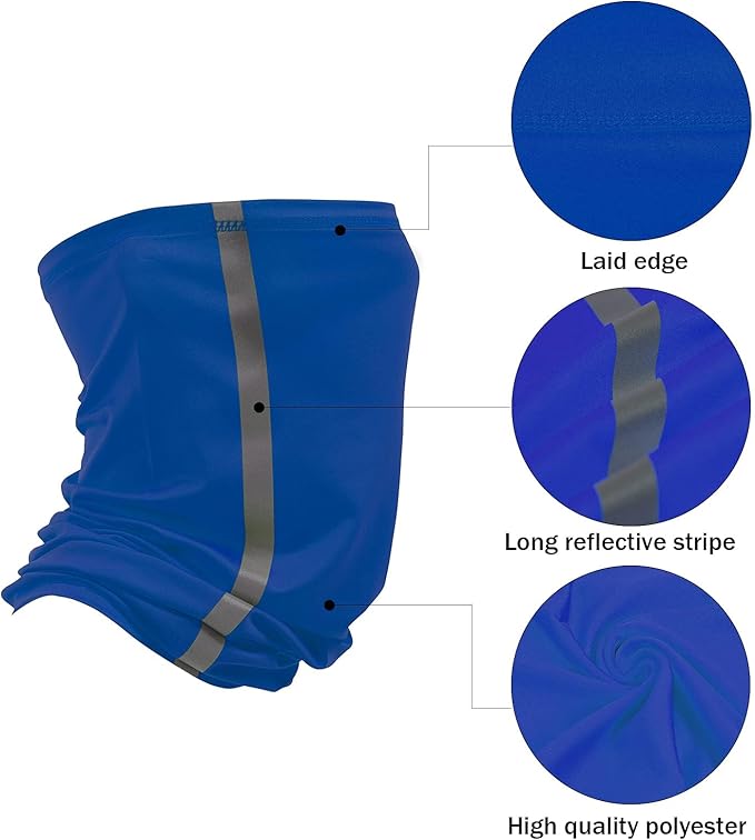 TCCFCCT Hard Hat Sun Shade, Neck Cover, Full Brim Sun Visor and Bandana Headband Face Scarf, 2 Packs, Blue