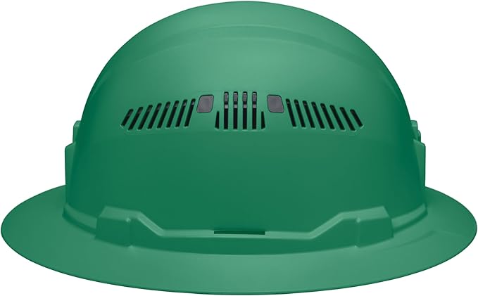 Klein Tools 60941 Hard Hat, Vented, Full Brim Style, Padded, Self-Wicking Odor-Resistant Sweatband, Green