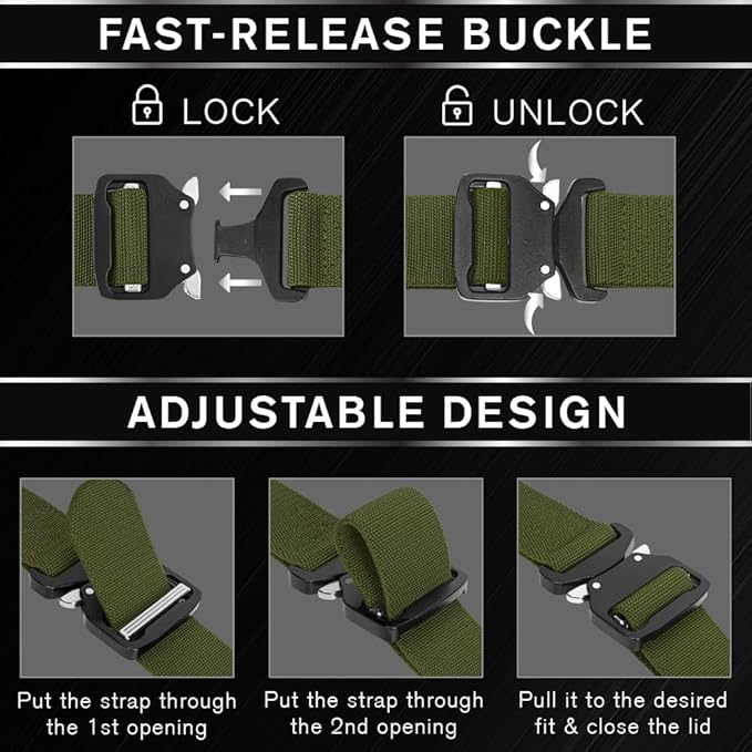 TECEUM Tactical Belt – Heavy-Duty & Quick Release – Military, Work, Rigger, Duty & Utility Belt for Men