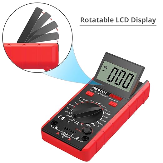 Proster LCR Meter - Capacitance Inductance Resistance Tester Multimeter Self-Discharge with Overrange Display