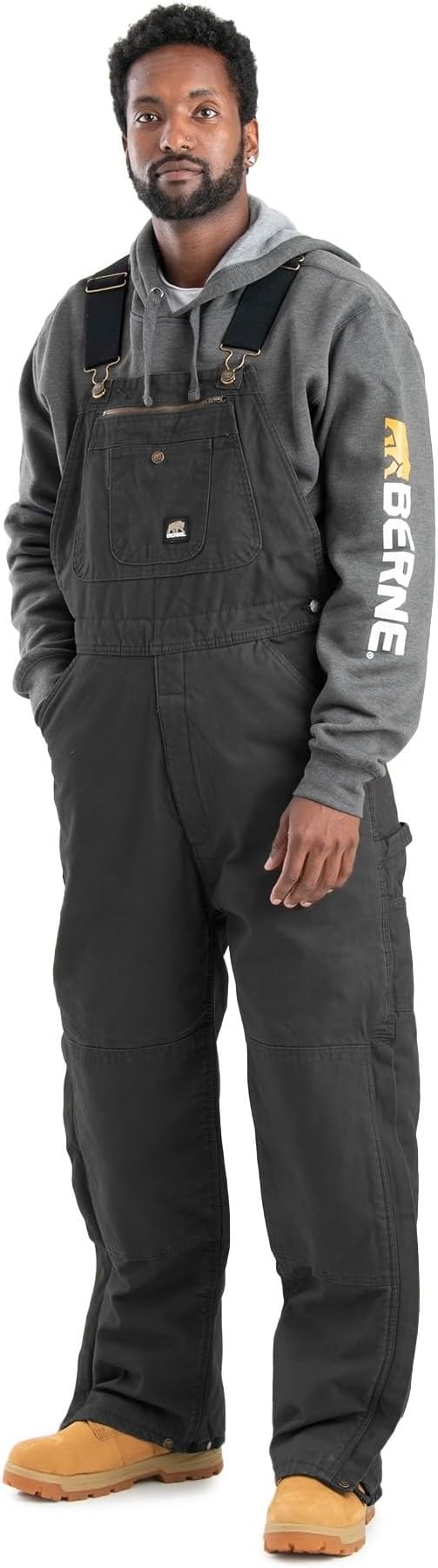 Berne Men's Heartland Insulated Washed Traditional Duck Bib Overall