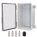 Waterproof Electrical Box, IP67 Junction Box Stainless Steel Latch Hinged Clear Cover Project Enclosure with Wall Bracket 11.8" x 7.87" x 5"