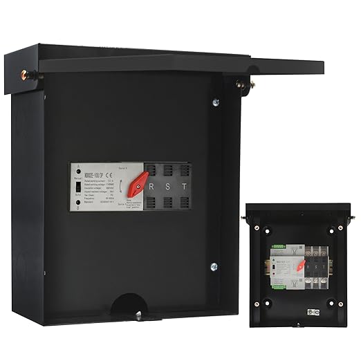 Automatic Transfer Switch, 50 Amp 3 Pole Auto Transfer Switch for Home Generator, 120/240-Volt 12,000W Stronger Stability, for Outdoor and Indoor with Ground, General 60HZ (50A-3P-10"x8"x4")