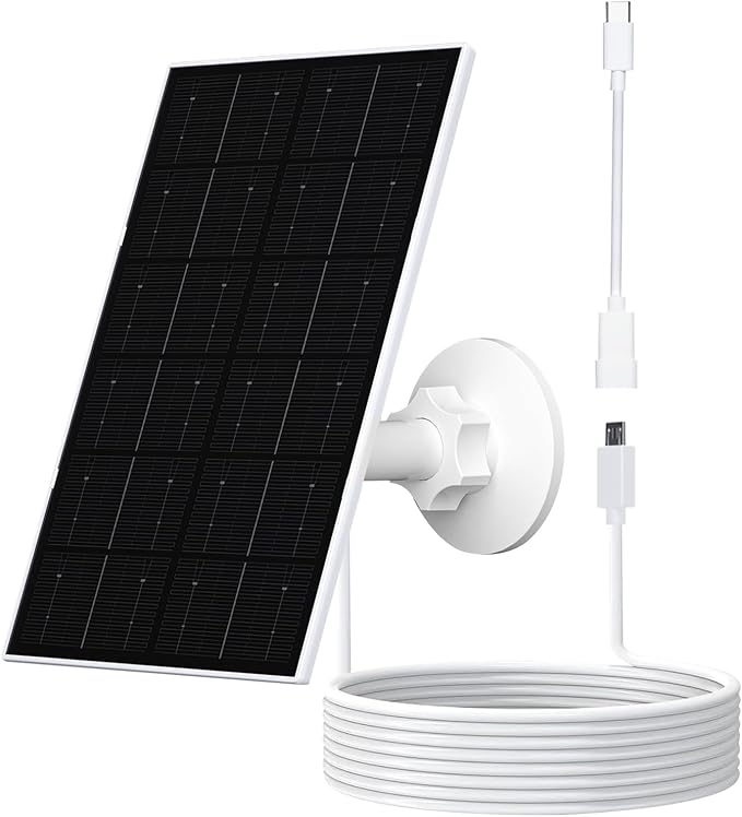 Zivif USB Solar Panel for Security Camera, 4W Solar Charger for Rechargeable Battery Camera, IP66 Waterproof, 360° Adjustable Mount, 9.8FT/3M Cable