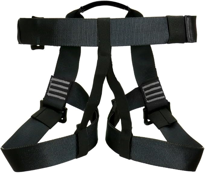 Rock Climbing Harness - Fusion Climb® - (5,000 LBS Rated) Professional Half Body Harness for Mountaineering, Tree Climbing, Ziplining, Rock Climbing, Rappelling- Heavy Duty Half Body Harness