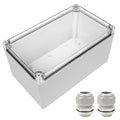LeMotech Junction Box IP67 Waterproof Dustproof Electrical Box Project Box DIY Enclosure Gray with Transparent Clear Cover, External Size 9.8x5.9x5.1in (250x150x130mm)