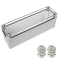 LeMotech Junction Box IP67 Waterproof Dustproof Electrical Box Project Box DIY Enclosure Gray with Transparent Clear Cover, External Size 9.8x3.1x3.3in (250x80x85mm)