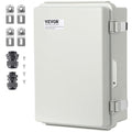 VEVOR Weather-Resistant Junction Box, Dimensions: 16.93x12.99x7.09 inches, Crafted from ABS Plastic with a Secure Hinged Lid and Stainless Steel Lock, IP67 Rated for Ultimate Dust and Water Protect