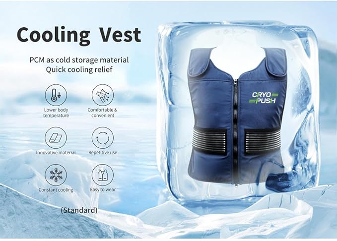 Phase Change Cooling Vest - 18C, Navy Blue