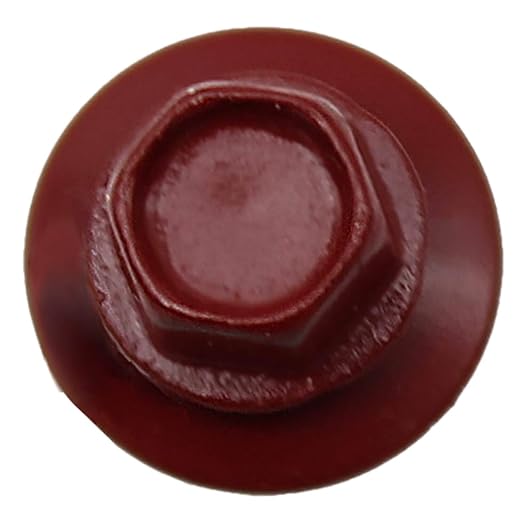 Metal Roofing Screws: (250) 10 x 1 Colonial Red Hex Head Sheet Metal Roof Screw. Self Starting Metal to Wood siding Screws. EPDM Washer. Colored Head