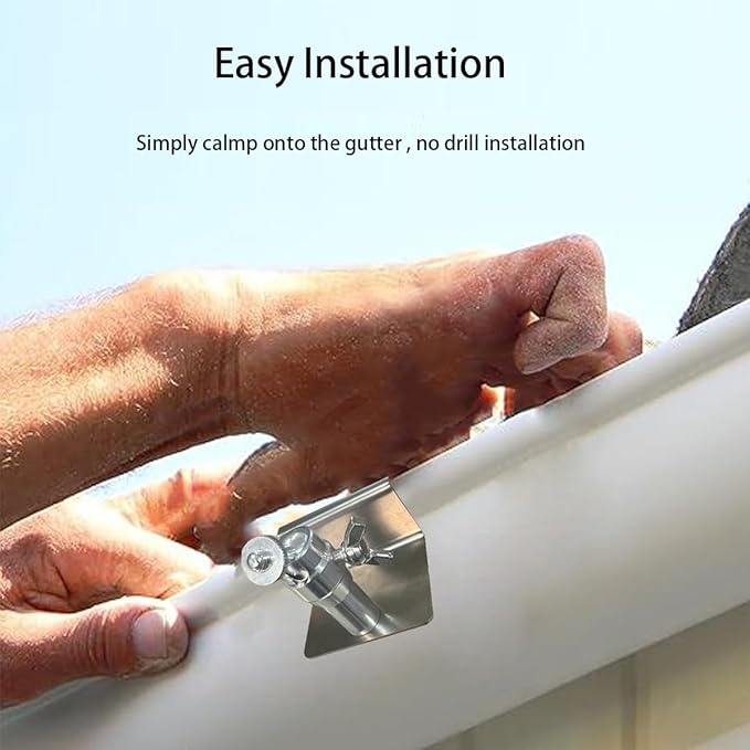 WiTi Gutter Mount for Eufy, Arlo Solar Panel , Adjustable Stainless Steel Mount Bracket to get Sun , No Drill Installation Compatible with Eufy S220 Camera