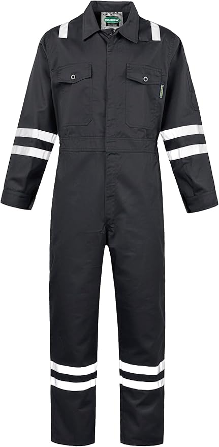 Men's Work Coverall High Visibility Overalls Mechanics Coveralls Workwear Jumpsuit with Multi Pockets