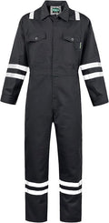 Men's Work Coverall High Visibility Overalls Mechanics Coveralls Workwear Jumpsuit with Multi Pockets