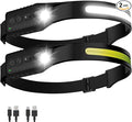 Headlamp Rechargeable (2-Pack), LED Head Lamp Flashlight, 230° Wide Beam Headband Light, 400 Lumen Super Bright, USB-C Rechargeable Lightweight Headlight for Running, Fishing, Hiking, Camping