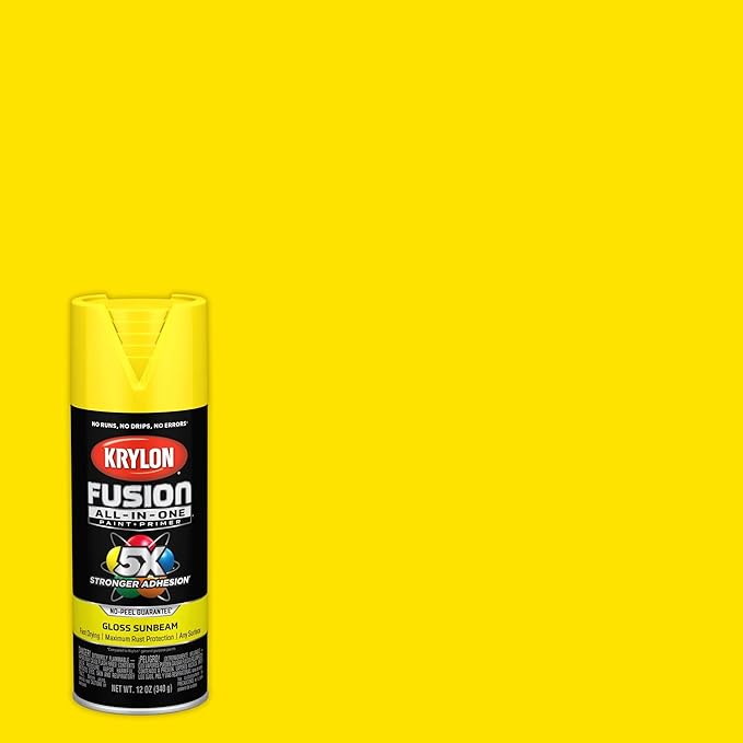 Krylon Fusion All-In-One Adhesive Spray Paint for Indoor/Outdoor Use, 12 oz, Sunbeam