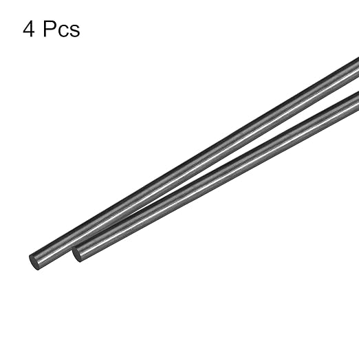 MECCANIXITY Carbon Fiber Rod, 4mm x 100mm for RC Plane DIY Tool Wing Tube Quadcopter Arm, Pack of 4