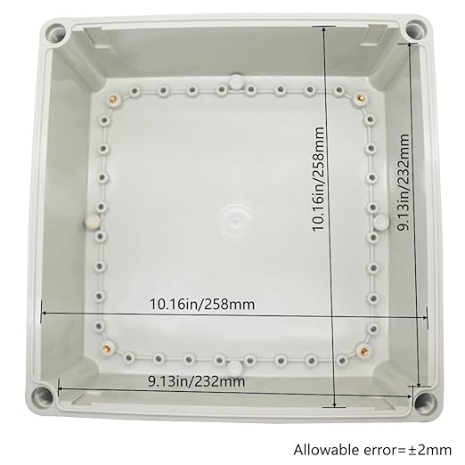 Zulkit Junction Box ABS Plastic Dustproof Waterproof IP67 Junction Boxes Universal Electrical Project Enclosure DIY Electronic Project Box Grey 11.02 x 11.02 x 5.12 inch (280 x 280 x 130 mm)