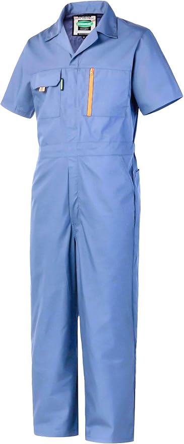 Mens Short Sleeve Coveralls Work Mechanics Jumpsuit Summer Overall Work Suit Breathable Crawl Suit Coverall