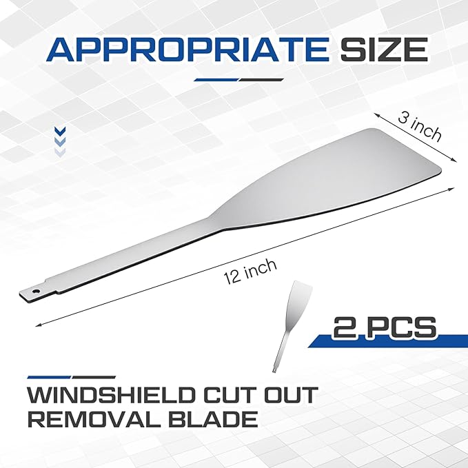 2 Pack Windshield Cut Out Removal Blade Tool 3" x 12" Express Removal Tool for Auto Glass
