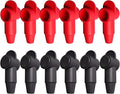 Ampper 12 Pcs Silicone 1/4", 5/16" Stud Terminal Covers, Flexible Post Terminal Cover Protector Boot for Battery Power & Ground Junction Block Post, Fits 6-1 Gauge Wire (Red & Black)