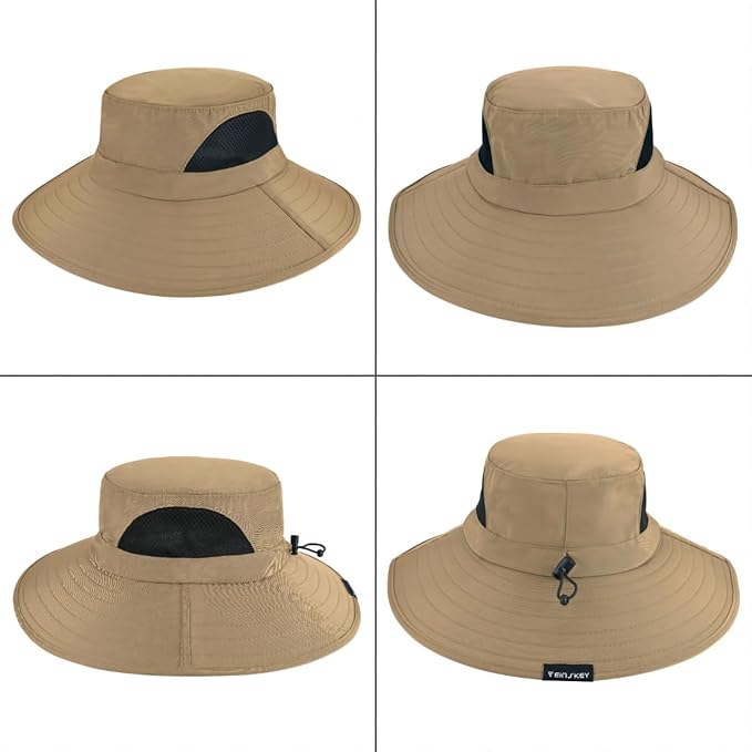 EINSKEY Wide Brim Sun Hat, UPF 50+ UV Protection Waterproof Packable Bucket Hat for Men & Women, Fishing Hiking Beach Garden
