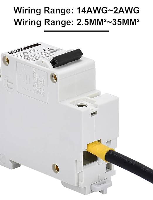 DIHOOL AC/DC Miniature Circuit Breaker, Single Pole 100 Amp, 12V 24V 48V 400V, Non Polarized, Solar Disconnect Switch, DIN Rail Mount, RV Battery Isolator, PV Array MCB, Thermal Magnetic Trip