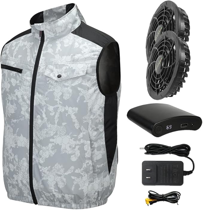Air Conditioning Vest with 30V High-Power Fans 20000mAh Battery Cooling Workwear for Hot Summer Outdoor & Industrial Use
