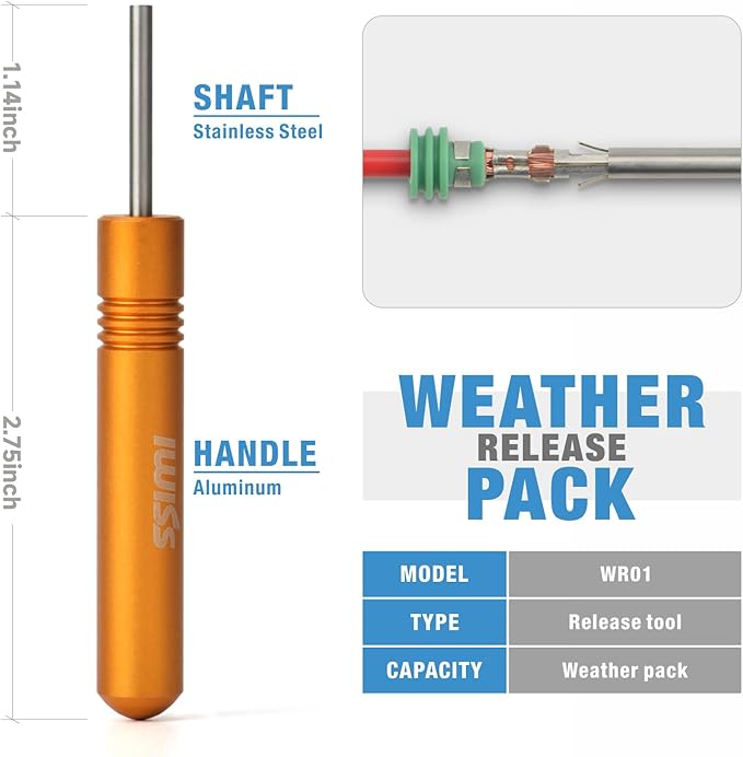 iCrimp Weather Pack Crimp Tool for AWG 24-14 Crimping Delphi APTIV Weather Pack Terminals or Metri-Pack Connectors- Crimp Terminals and Seal In ONE Cycle with Locator & Removal Extraction Tool