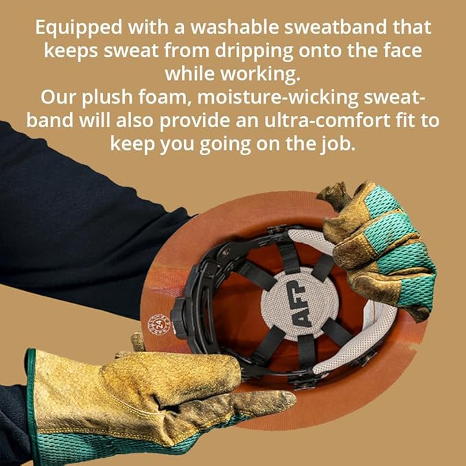 AFP Fiber Full Brim Hard Hat | 6 Point Ratchet Suspension | OSHA & ANSI Rated | Hard Hats for Men | Premium Construction Helmets for Safety
